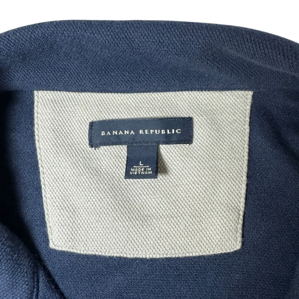 Banana Republic Navy Quarter Zip Pullover Large Classic Casual‎